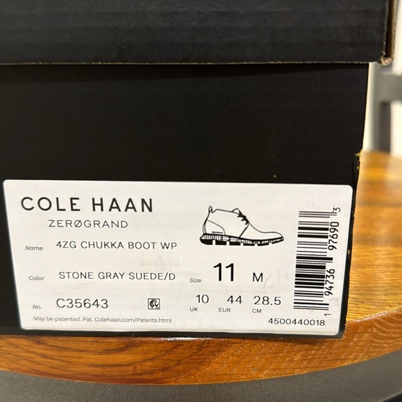 Men’s Cole Haan Chukka Boots - never worn - Stone Gray Suede